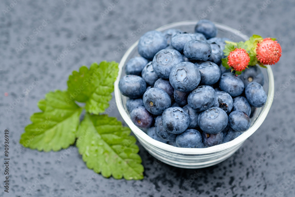 Blueberry in a Glass Bowl Blueberry in a Glass Bowl