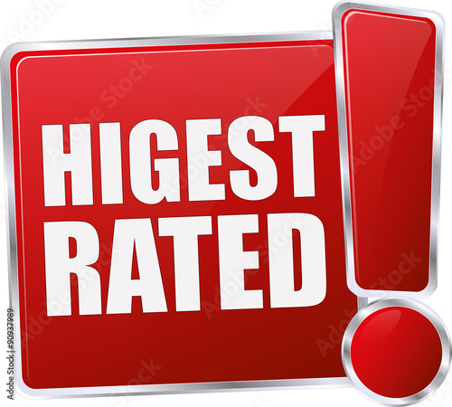 modern red highest rated sign