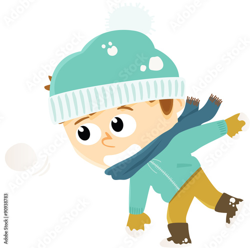 enfant jouant dans la neige