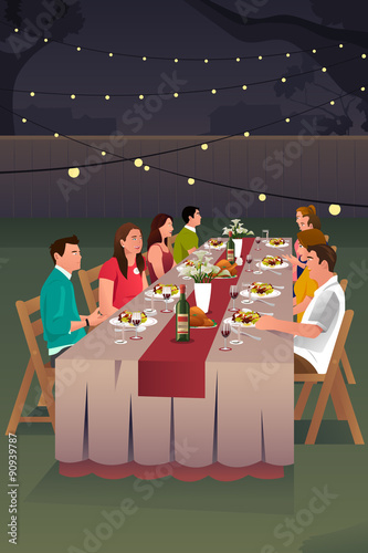 People Having Dinner Outdoor