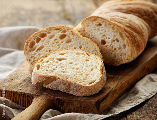 Vászonkép freshly baked ciabatta bread