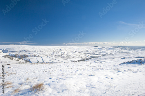 Snowy winter countryside landscape scene