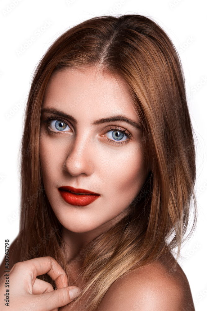 Beautiful Young Woman with Clean Fresh Skin