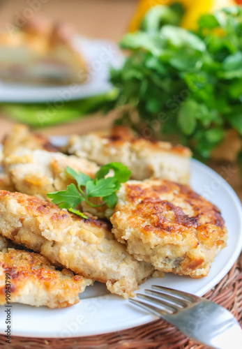 Roasted chicken cutlets