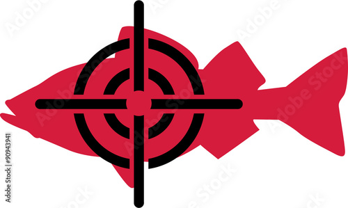 Red fish with crosshair