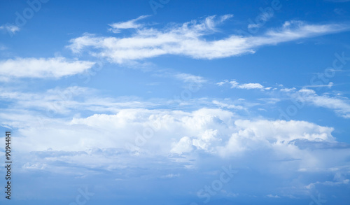 Blue sky with white clouds, abstract natural photo