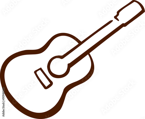 Acoustic guitar drawn