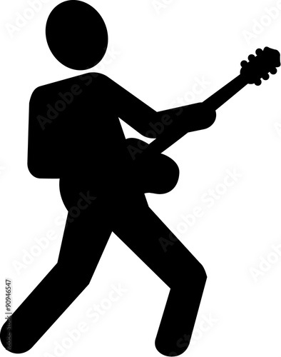 Electric guitar player pictogram