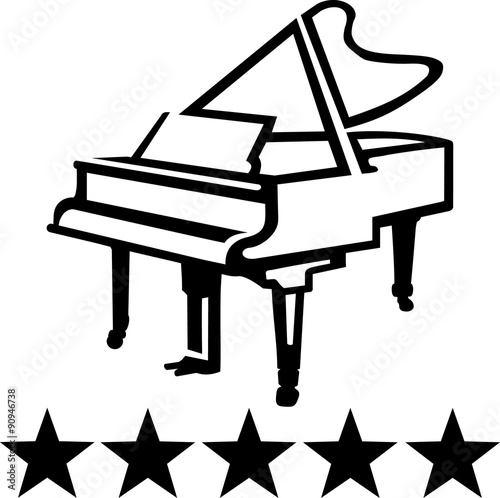Grand piano sketch style