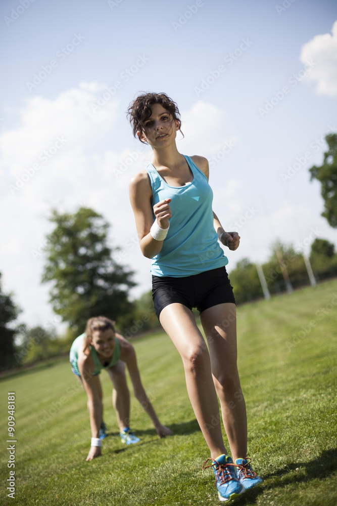 Training woman and healthy lifestyle Training woman and healthy lifestyle
