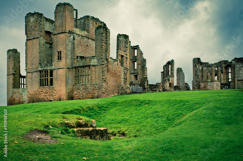 Historic medieval Kenilworth castle ruins in the United Kingdom with vintage style filter effect photo