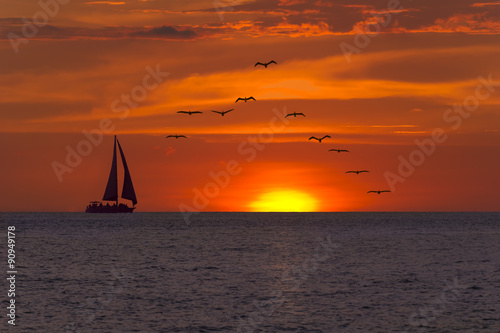 Sailboat Sunset Fantasy