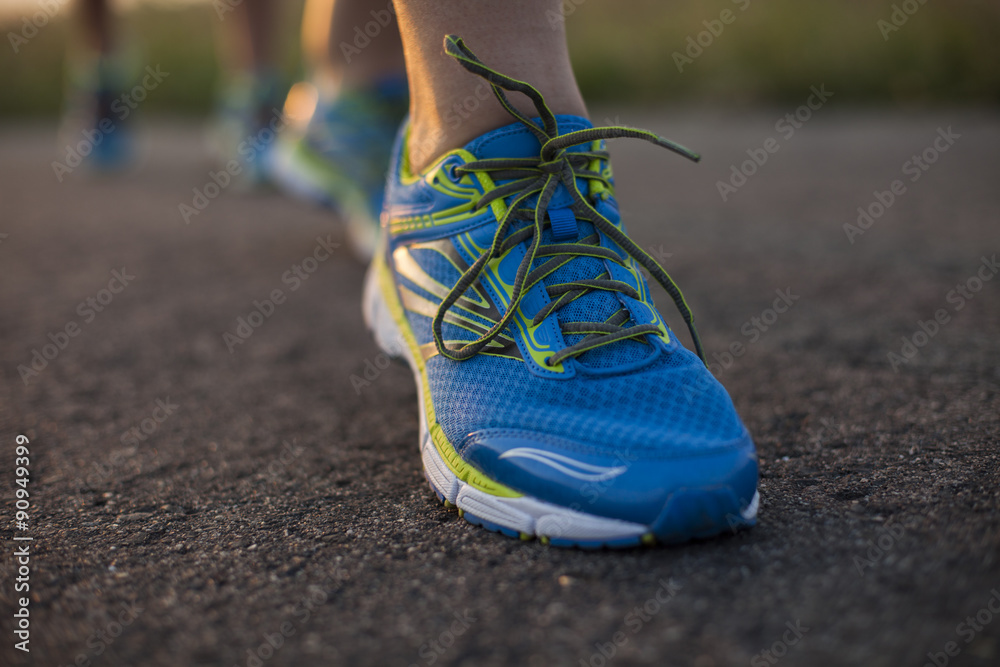 Close up of feet of a runner, training concept Close up of feet of a runner, training concept