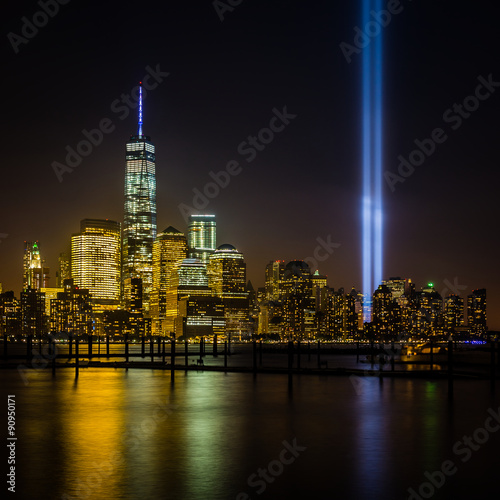 View of New York City from New Jersey - cityscape including the Freedom Tower