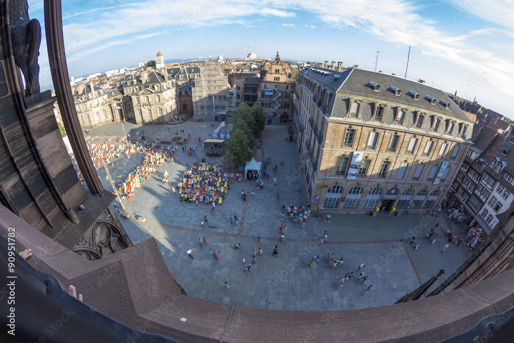 Summer Strasbourg in fish-eye lens