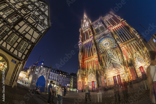 Obraz na płótnie Summer Strasbourg in fish-eye lens w salonie