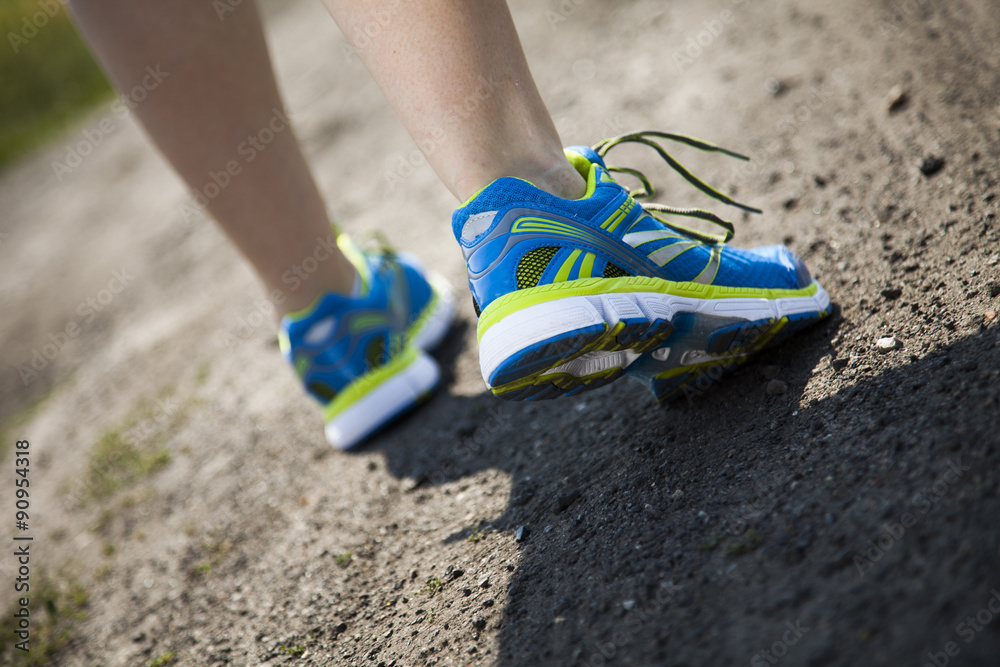 Close up of feet of a runner, training concept Close up of feet of a runner, training concept