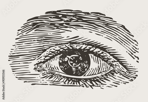 engreved vintage eye