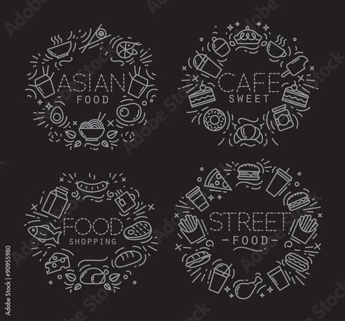 Food monograms black