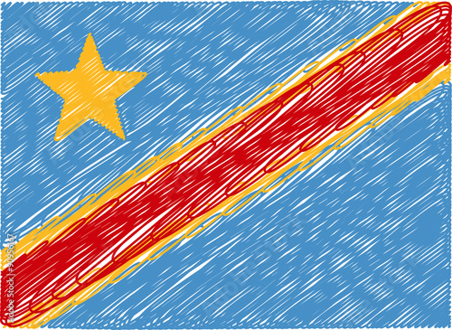 congo flag embroidered zigzag