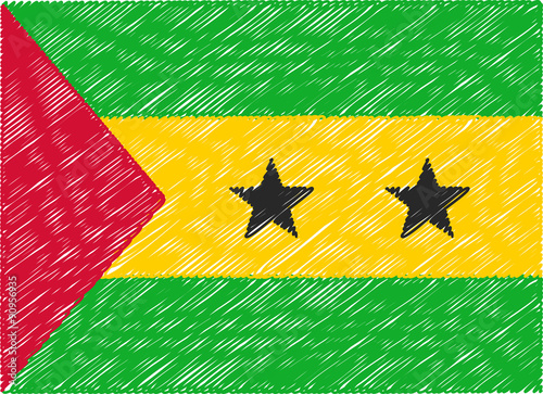 sao tome flag embroidered zigzag