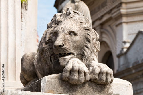 Lion sculpture in the cemetery Recoleta, Buenos Aires Argentine