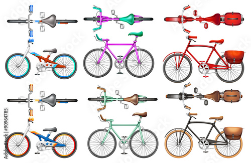 Different kind of bicycles