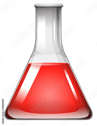 Red substance in glass beaker