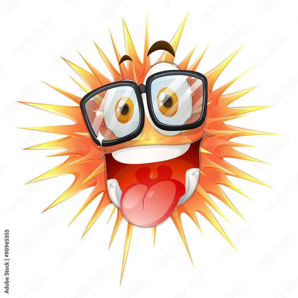 Fototapeta premium Happy face on thorny ball