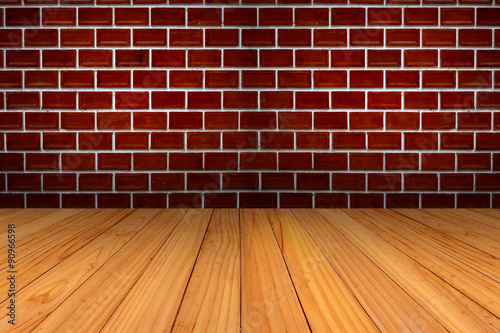 red brick wall and wood texture