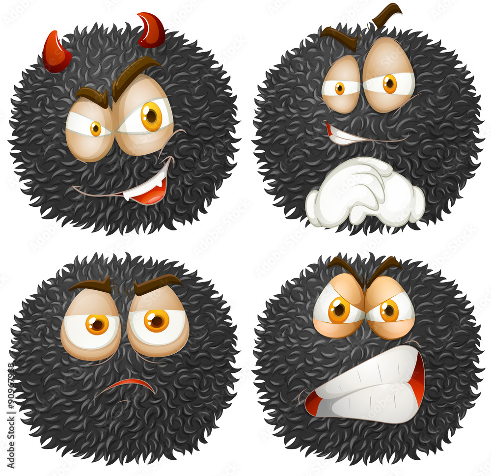 Fototapeta premium Facial expression on fluffy ball