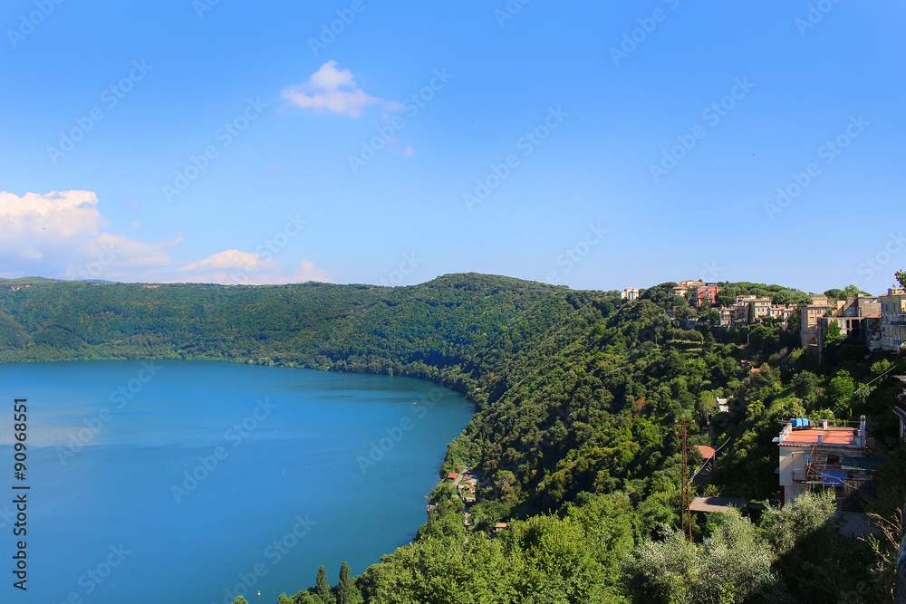 Volcanic lake Nemi in Italy