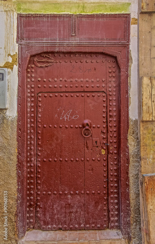Old door of a traditional Moroccan house
