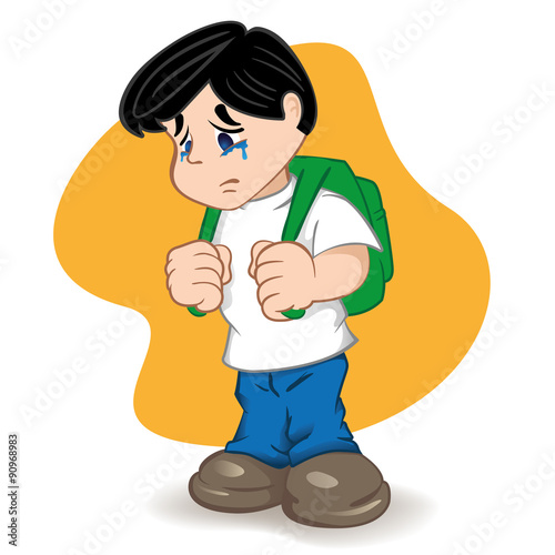 Illustration of a student sad and crying child