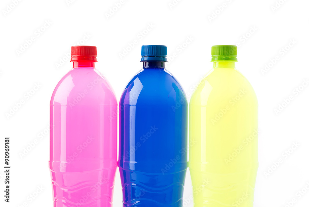 Bottles of soft drinks on white background Bottles of soft drinks on white background