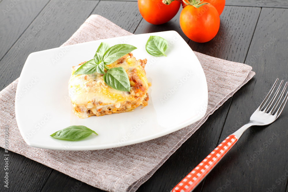 Lasagne with meat and bechamel Lasagne with meat and bechamel