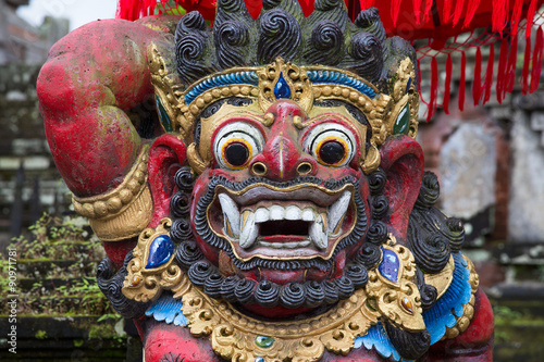 Traditional Balinese God statue in temple. Indonesia