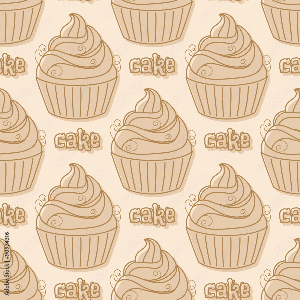 Seamless pattern with cupcakes Seamless pattern with cupcakes