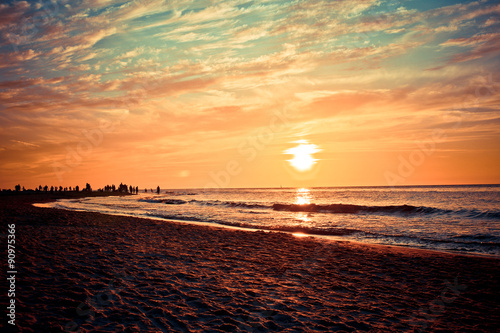 Sunset over the Polish sea.