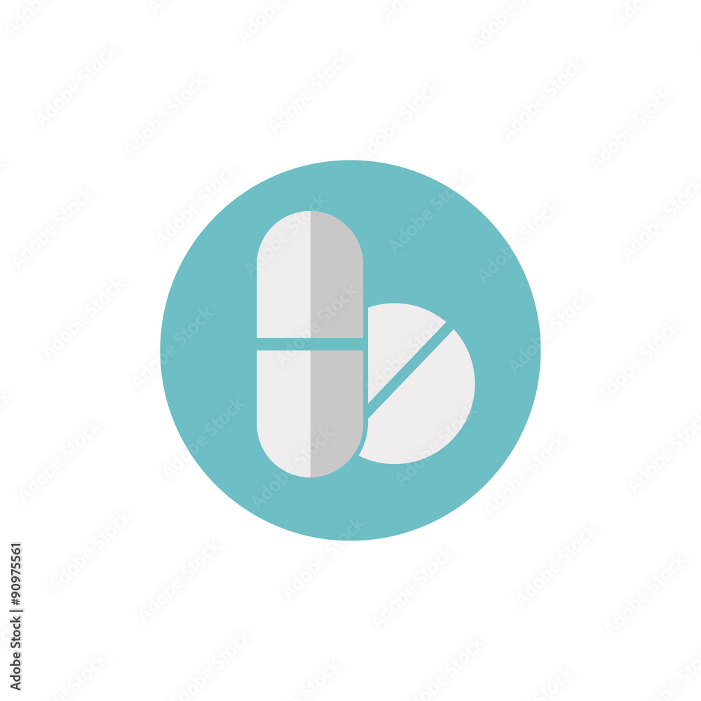 Flat web icon of drugs Flat web icon of drugs
