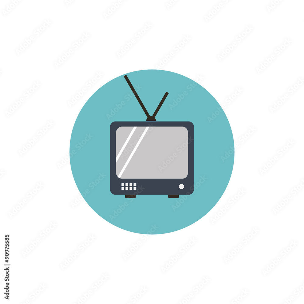 Flat web icon of tv set Flat web icon of tv set