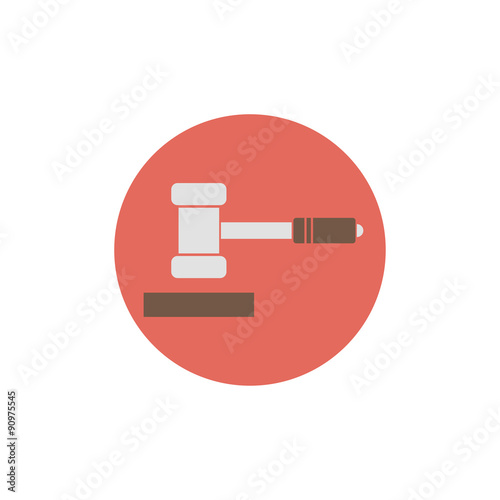 Flat web icon of judge or auction hammer