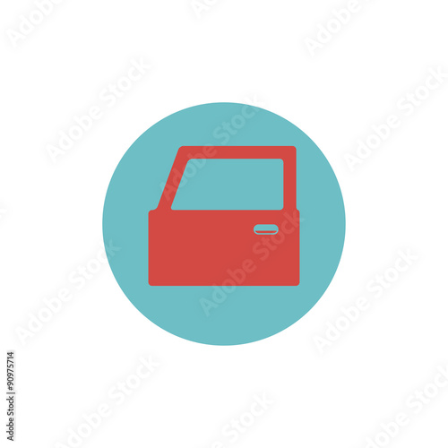 Flat web icon of car door
