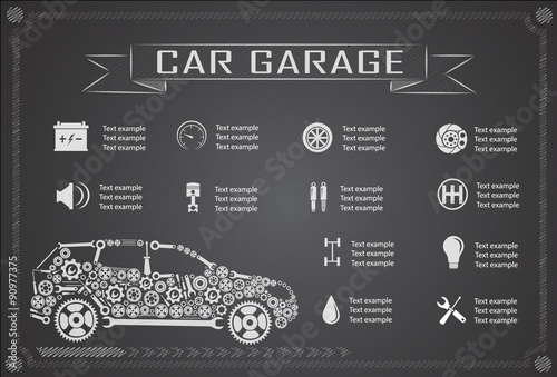 Car service, repair Infographics. Vector illustration