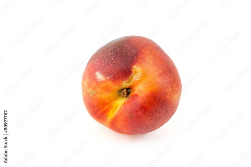 Peach (Nectarine) isolated on a white background Peach (Nectarine) isolated on a white background