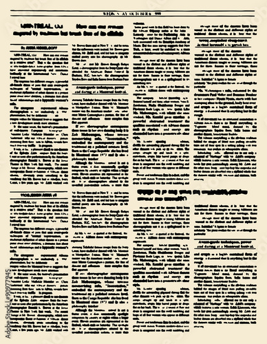 Old newspaper. Vintage magazine page. Vector illustration. Yello