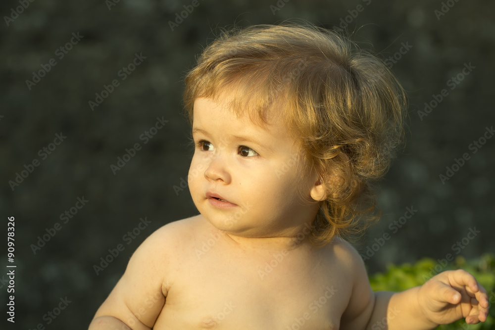 Portrait of baby sunny day