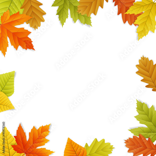 Fall vector leaf border