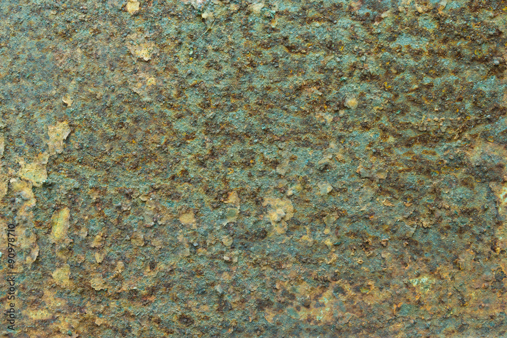 decay metal rust surface, green rusty background