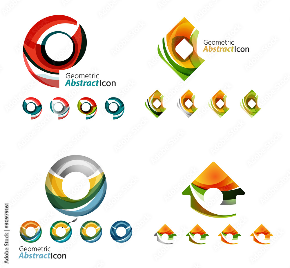 Universal abstract geometric shapes - business emblems